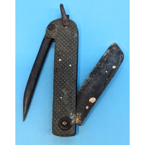 259 - A WW2 British Royal Navy Sailors Rigging Jack Knife - C. Jacques