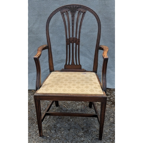 282 - Carver chair with wheat sheaf motif