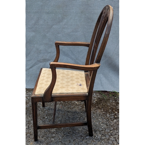 282 - Carver chair with wheat sheaf motif