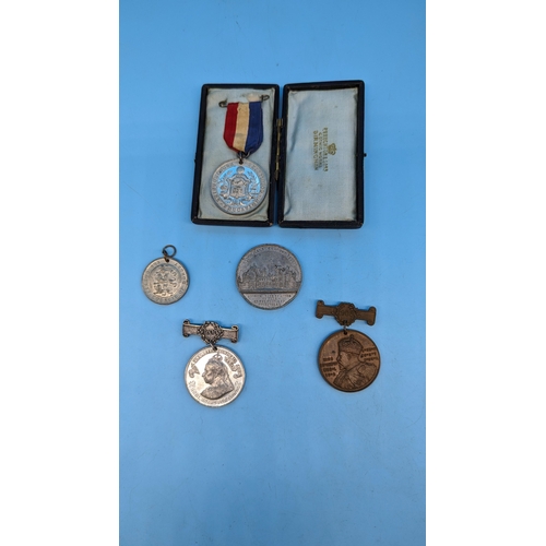 429 - Punctual Attendance Medals, King Edward, London and Dorset County Councils, Bedfordshire Education C... 