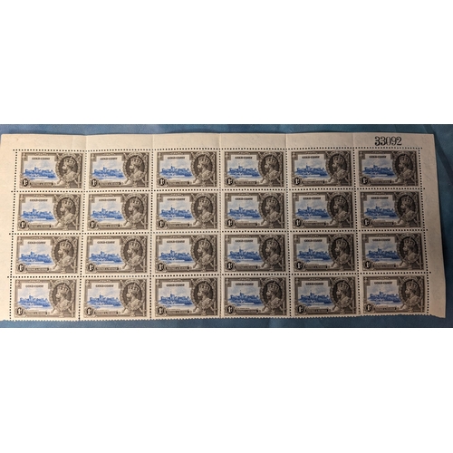 485 - Unused 1935 Gold Coast Colony 1D George V stamps x24