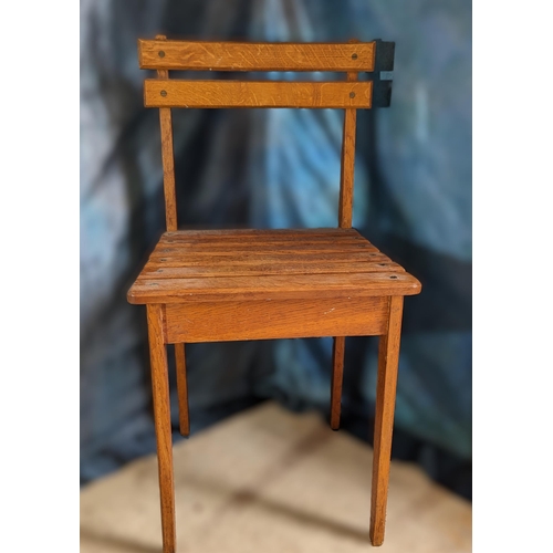 567 - Vintage wooden slatted chair