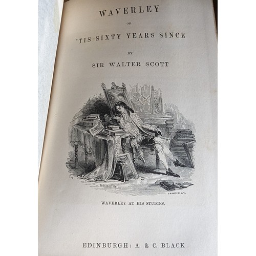 608 - The Waverley Novels - Edinburgh - A. & C. Black - 24 Volumes (Volume 10 absent).   From the country ... 