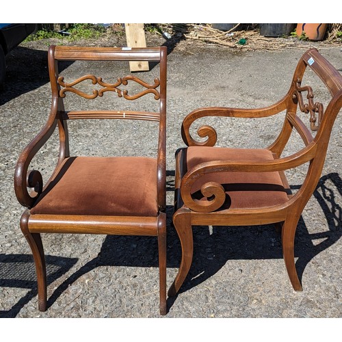 1120 - A Pair of Scroll Arm Carver Chairs