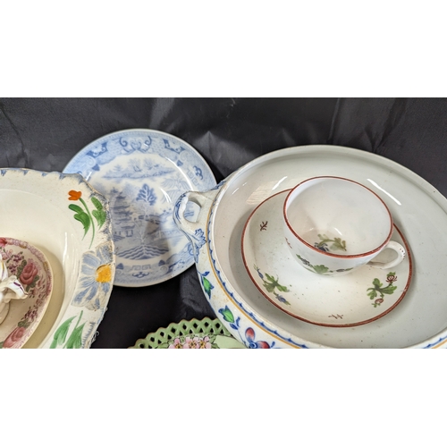 1217 - An Assortment of China Plates including a quantity of early 19th Century Teacups, Antique Rose and T... 