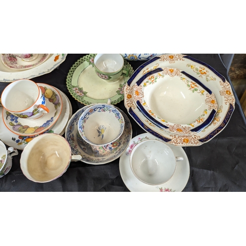 1217 - An Assortment of China Plates including a quantity of early 19th Century Teacups, Antique Rose and T... 