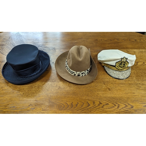 1221 - 3 x Ladies Hats: Genevieve Louis Designs by Nigel Raymond, Bush Hat by International Hat, and Georgi... 