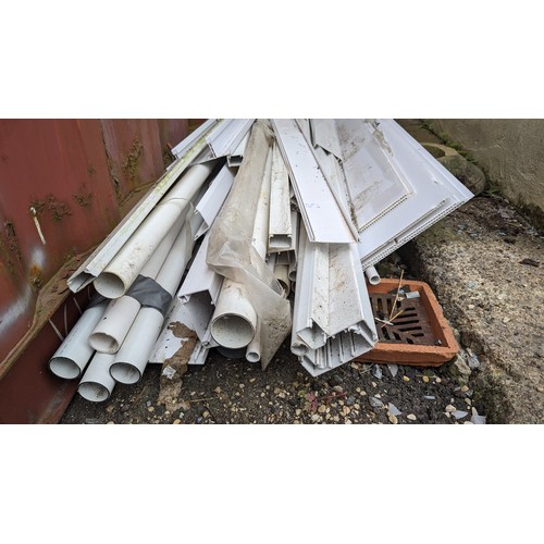 1227 - Selection of Plastic Building Material Including Plumbing Pipe, Condiut, Facia and More