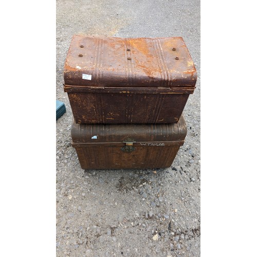 1229 - Pair of Metal Trunks