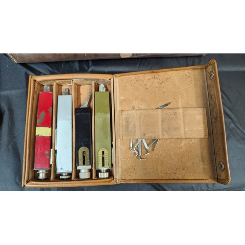 424 - Vintage GPO Engineers Meter Multi Range Kit and Leather Cases