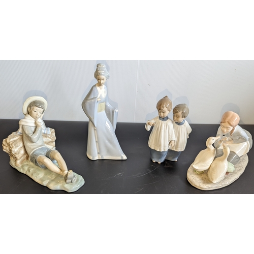 602 - Lladro Boy, Neo Choir Boys and Girl with Geese