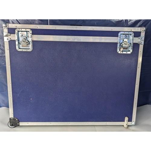 1344C - Large blue flight case with foam inserts (on wheels -  with keys)