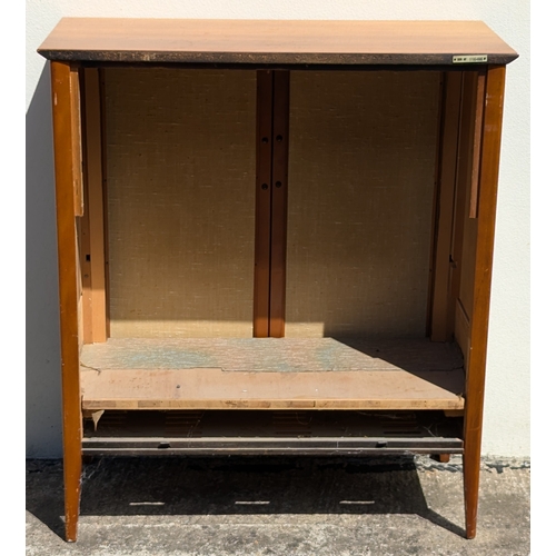 676 - Mid Century Cabinet with Lattice Front - 82 x 72 x 35cm