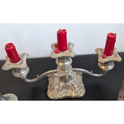 691 - A Collection of Silverplateware including: 3 Candlesticks, Single Stem Vase, Small Decorative Box an... 