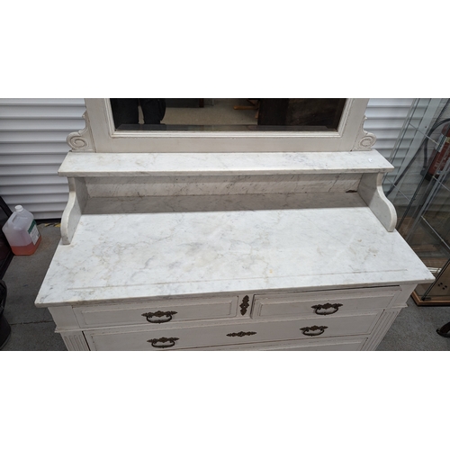 713 - French Marble Topped Dressing Stand - 210 x 115 x 55cm