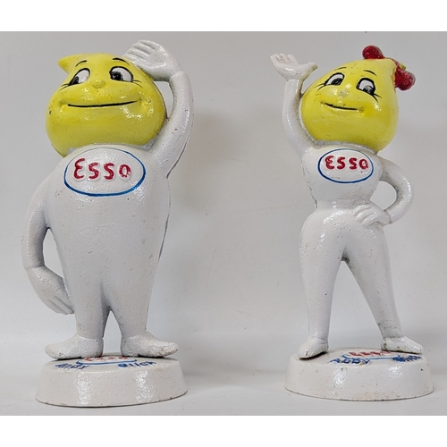 662 - Cast Iron Andi & Abby Esso Figures - 24cm tall