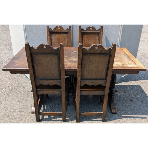 705 - Vintage Kitchen Table with 4 Chairs - Table in need of attention - (Top lifting) - Table Dimensions ... 