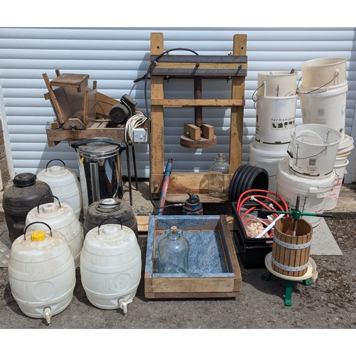 1800 - Complete Cider Making Kit Including - Presses, Chipper, Barrels, Buckets and more!