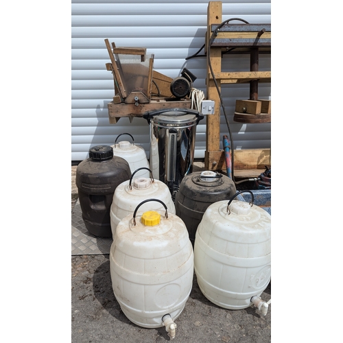 1800 - Complete Cider Making Kit Including - Presses, Chipper, Barrels, Buckets and more!