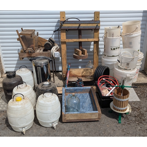 1800 - Complete Cider Making Kit Including - Presses, Chipper, Barrels, Buckets and more!