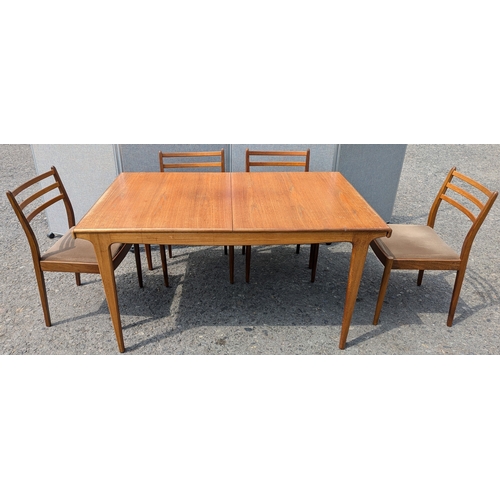 351 - Mid Century G-Plan Younger Teak Extending Dining Table & 6 G-Plan Fresco Chairs (One damaged as pict... 