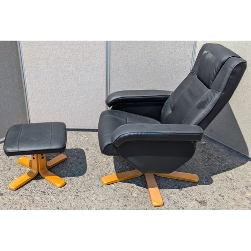 357 - Reclining Swivel Chair And Footrest