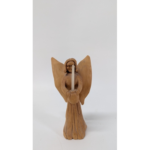 388 - 4 Wooden Carvings including - 2 Angels, A Mouse And 'Spring'