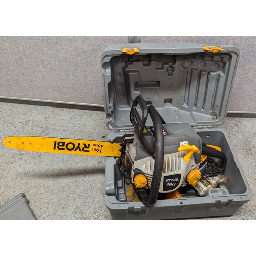 1751 - Ryobi 40cc Petrol Chainsaw In Plastic Case