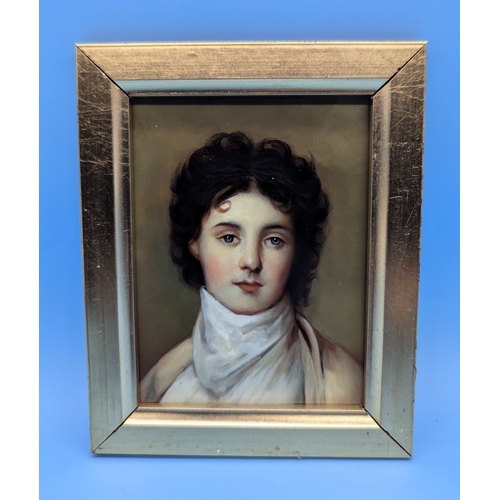 259 - Lady Emma Hamilton, Oil On Metal Reproduction Of A Painting by Johann Henrich Schmidt As Owned By Lo... 