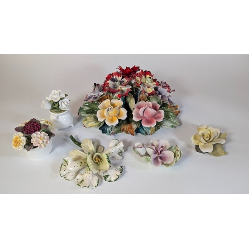 60 - An Assortment of Flower Ornaments Including Coalport and Ainsley (some chipping)