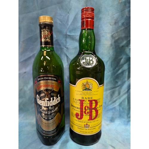 102 - A Bottle Of 1ltr J & B And 75cl Glenfiddich Whiskeys