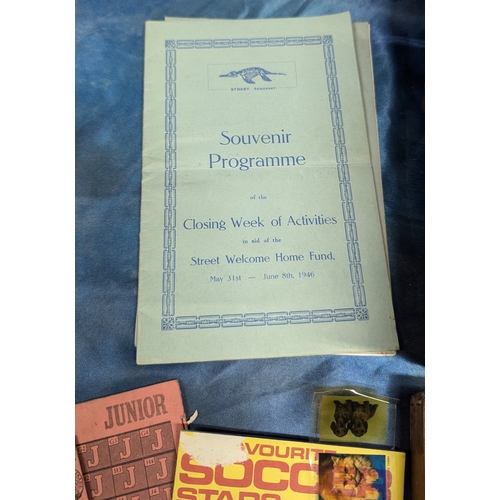 16 - A Victorian Sewing Box and Contents including Ration Book, 1946 Street Somerset 