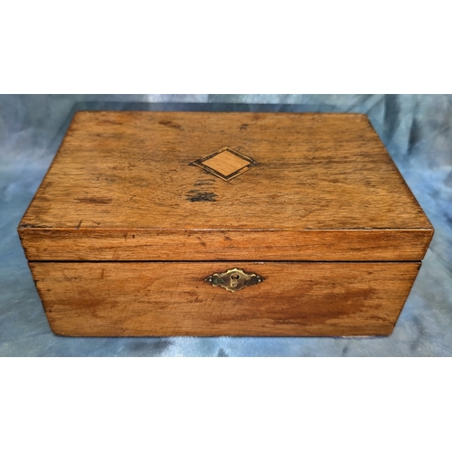 18 - An Inlaid Box of Coins with Key