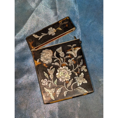 10 - A Tortoiseshell And Mother Of Pearl Card Case - Circa 1880