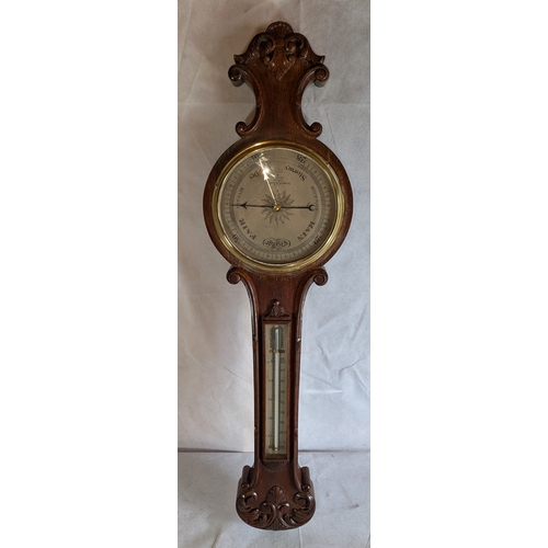 1803 - Carved Wall Hanging Barometer - 93 x 28cm