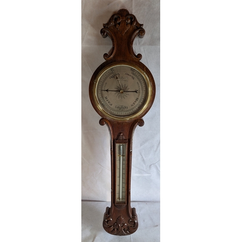 1803 - Carved Wall Hanging Barometer - 93 x 28cm