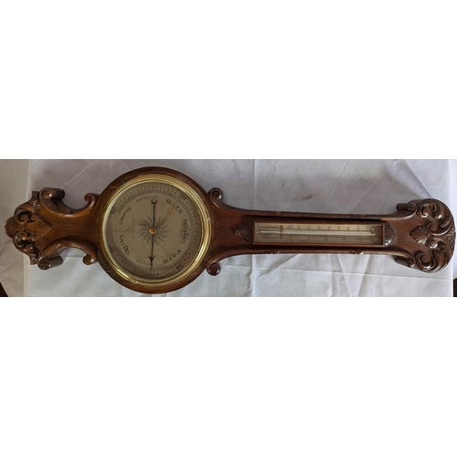 1803 - Carved Wall Hanging Barometer - 93 x 28cm