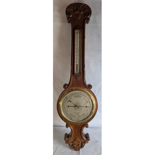 1803 - Carved Wall Hanging Barometer - 93 x 28cm