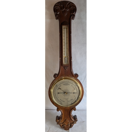 1803 - Carved Wall Hanging Barometer - 93 x 28cm