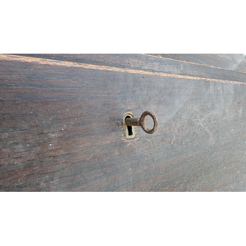 1813 - Dark Wood Bureau With Brass Handles