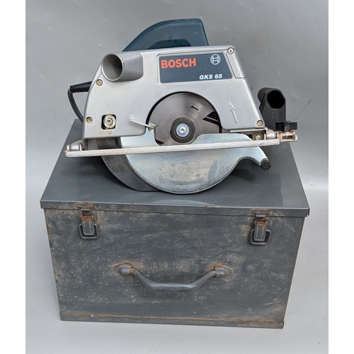 1768 - 110v Bosch GKS65 Circular Saw In Metal Case