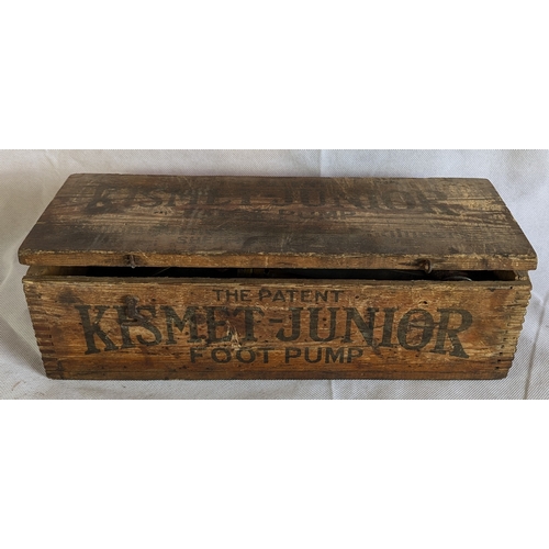 1769 - Duplex Kismet - Junior Foot Pump In Original Wooden Box