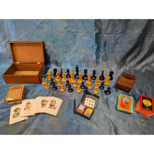 8 - A Wooden Chess Set And Box Together With 'Jaques Of London' 