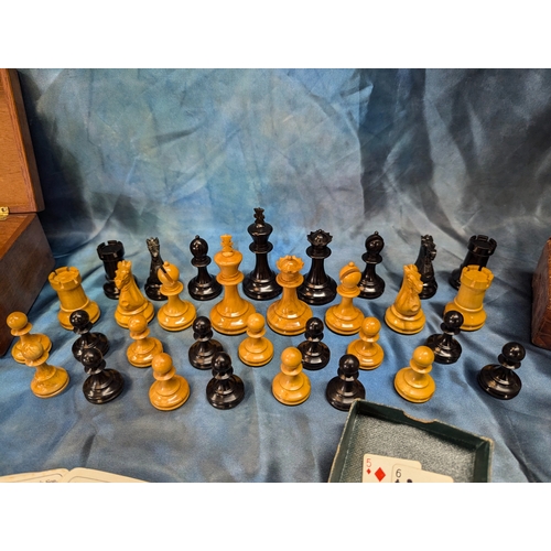 8 - A Wooden Chess Set And Box Together With 'Jaques Of London' 