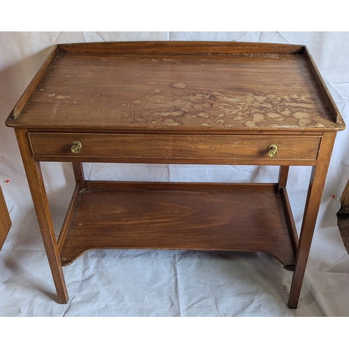 1156 - Desk With Lower Shelf And Drawer And Brass Handles - 80 x 92 x 54cm