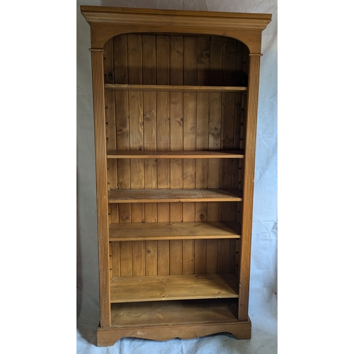 1165 - Pine Book Case With 5 Adjustable Shelves - 190 x 80 x 33cm