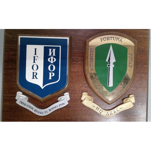 1188 - IFOR Operation Resolute Bosnia and HQ ARRC Plaques.