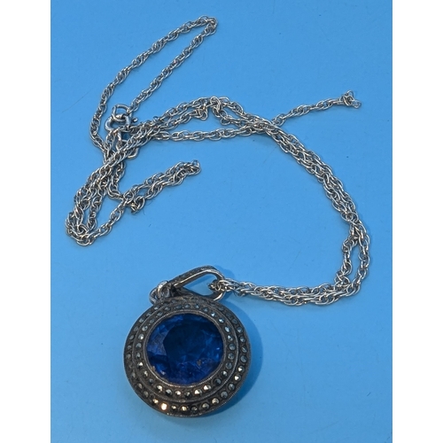 238D - A Silver And Marquisate Necklace