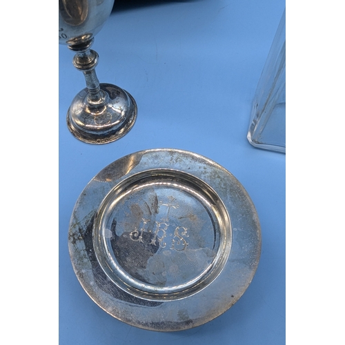 240 - An 1880 Hallmarked Silver Travelling Communion Set