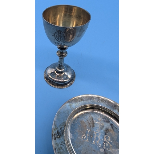 240 - An 1880 Hallmarked Silver Travelling Communion Set